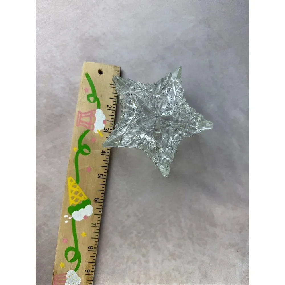 Vintage Clear Celestial Star Lidded Trinket Dish 90s